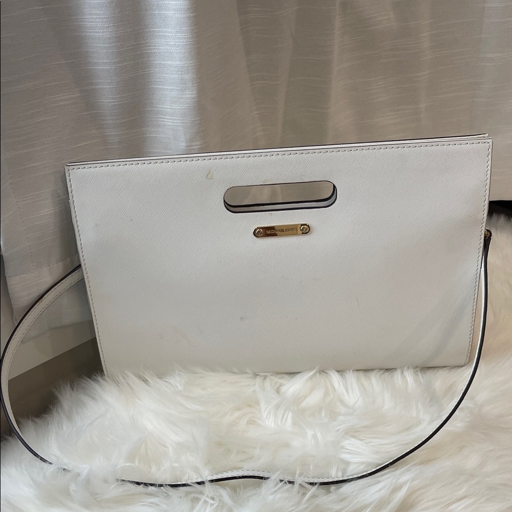 Michael Kors White Clutch with Handle Cutout